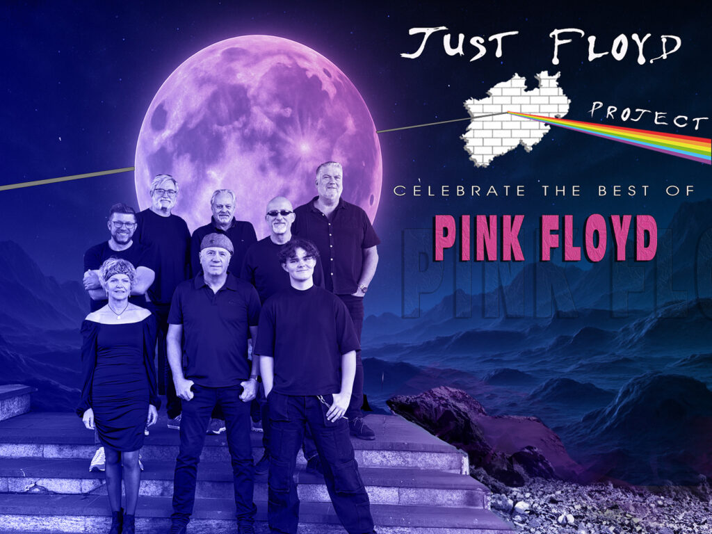 Just Floyd Poster mit Mond im Hintergrund
